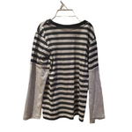 Longsleeve trouble maker gris ligner noir