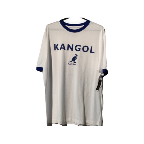 T-shirt kangol blanc avec motif bleu
