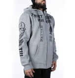 ALEXANDER THE GREAT ZIP-UP HOODIE GREY