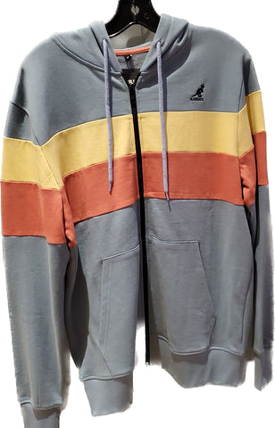 Veste kangol bleu orange et jaune