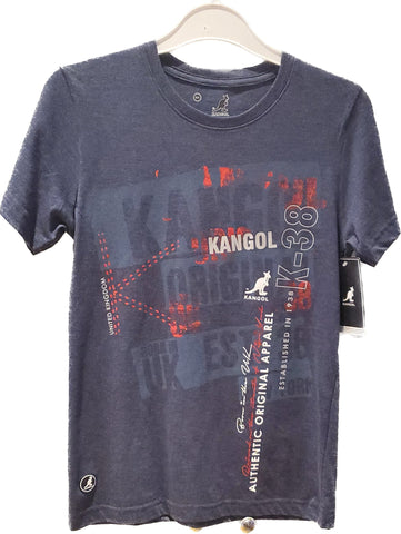 Tshirt kangol enfant bleu foncer avec dessin