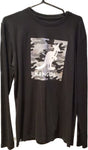 Longsleeve kangol noir avec logo camoufflage avant