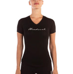 THE PALLID THREAT V-NECK TEE BLACK