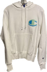 Hoodie blanc logo vert champion